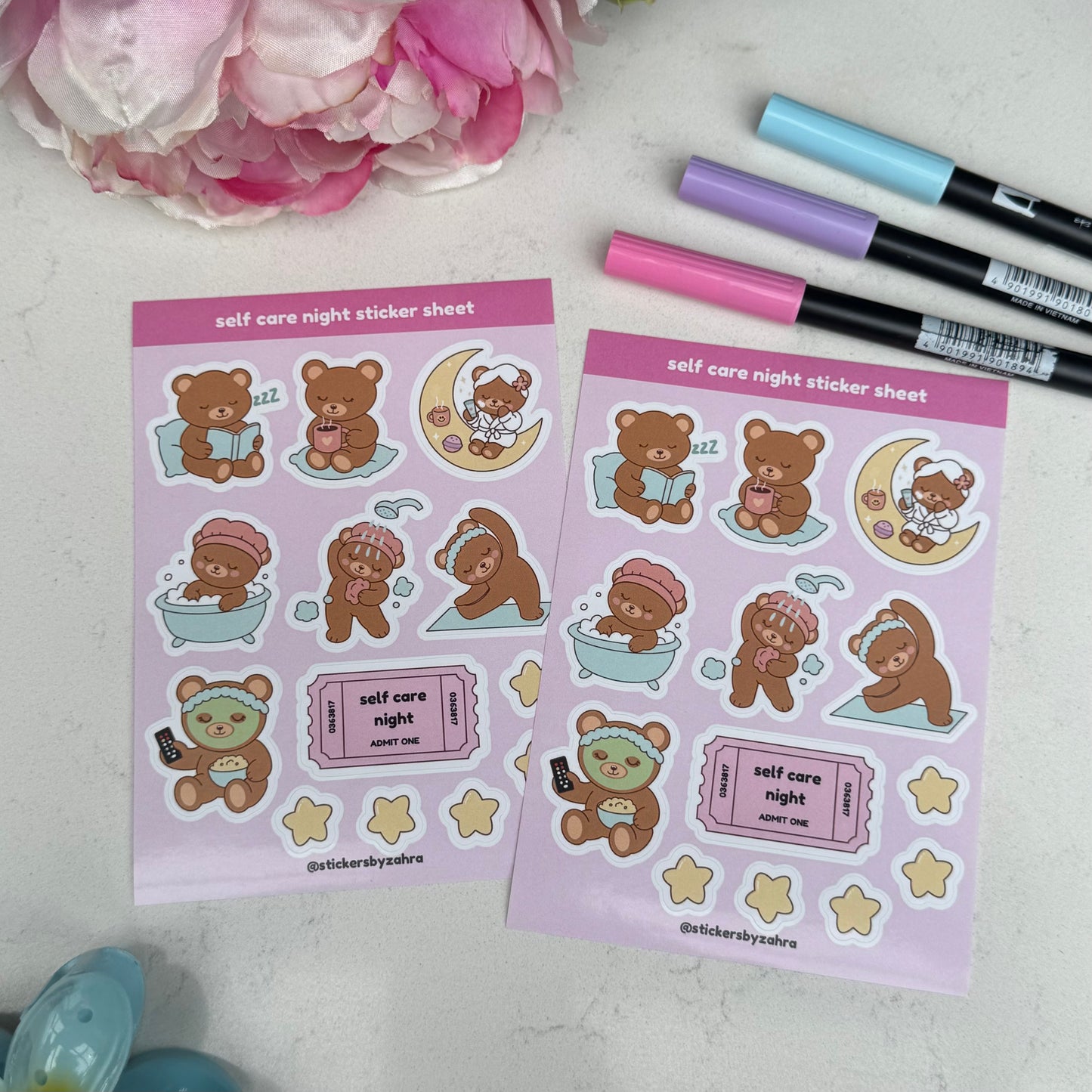 Self Care Night Sticker Sheet