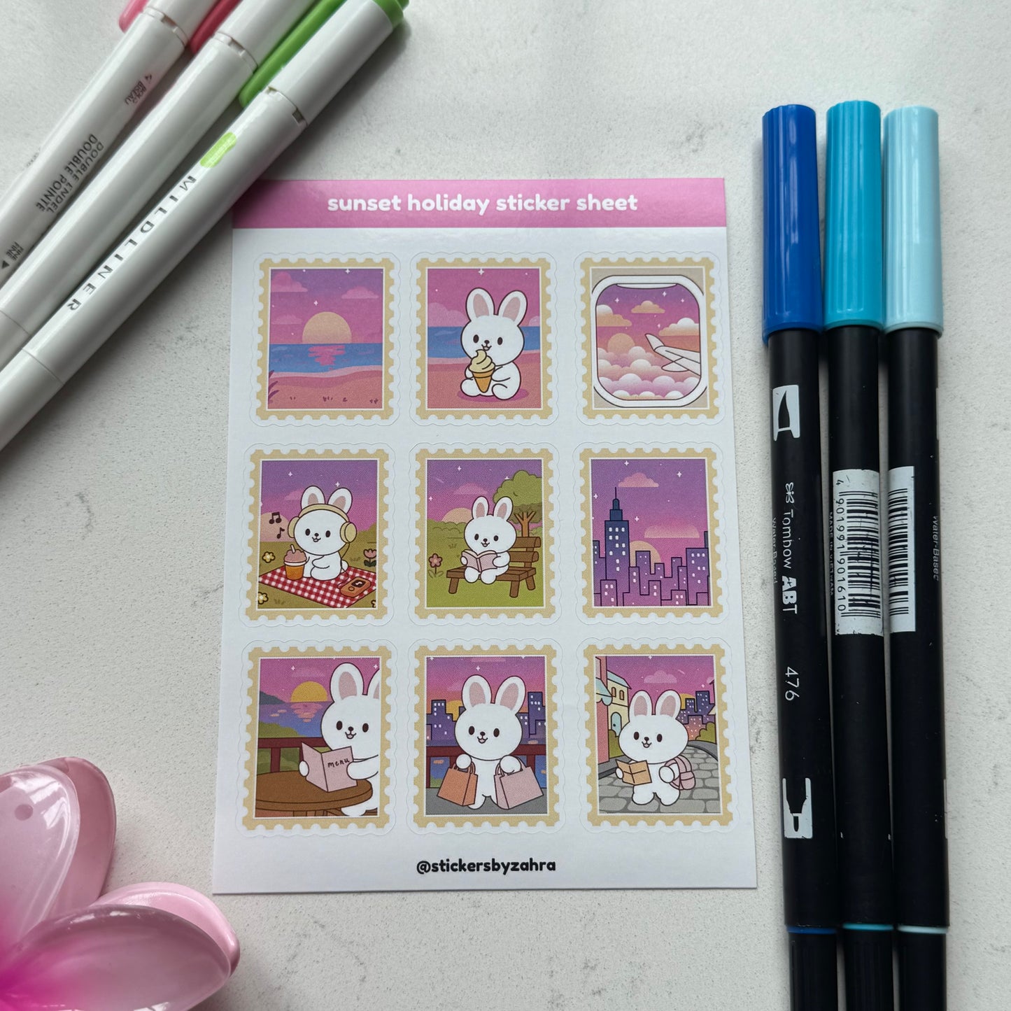 Sunset Holiday Sticker Sheet