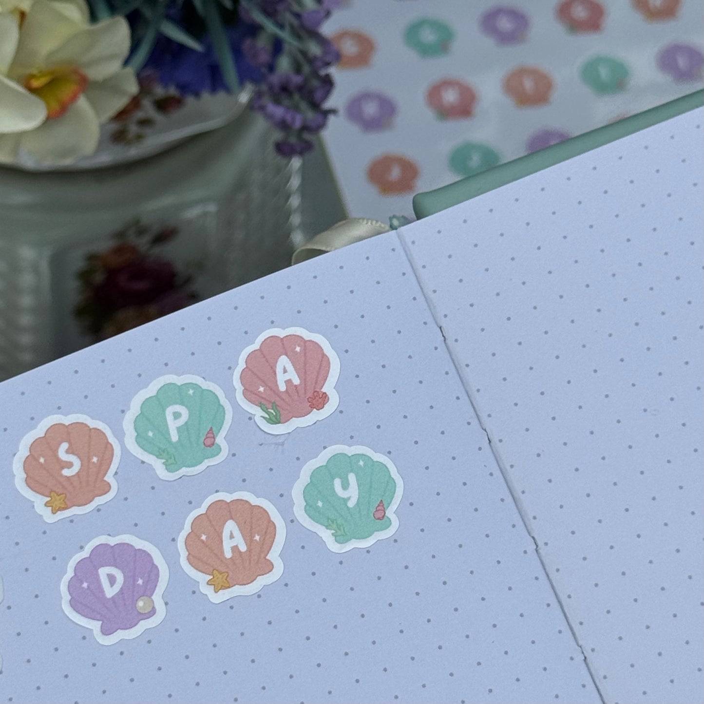 Shell Alphabet Sticker Sheet Set