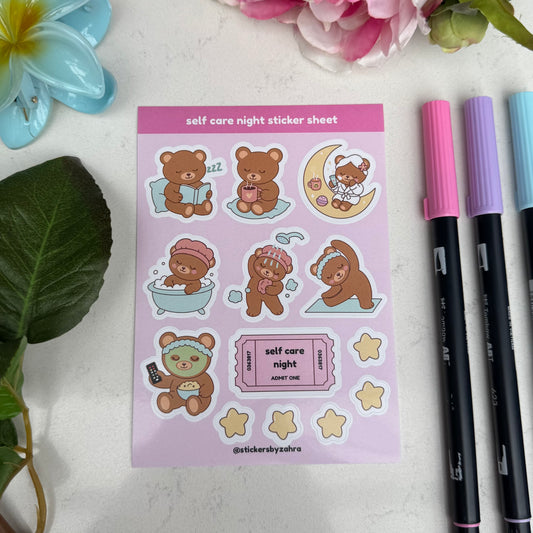 Self Care Night Sticker Sheet