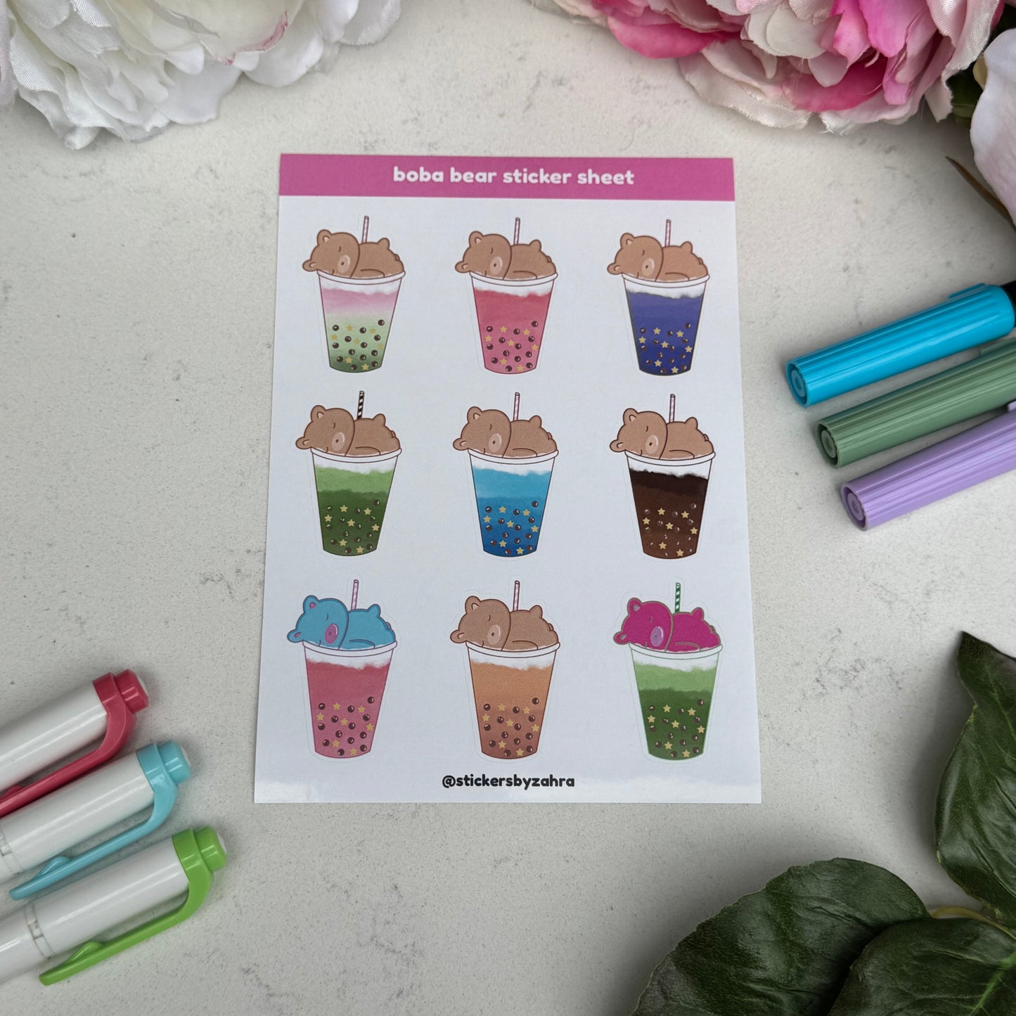 Boba Bear Sticker Sheet