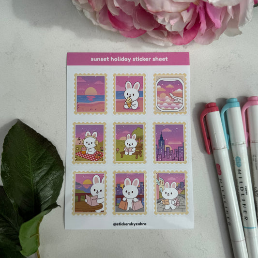 Sunset Holiday Sticker Sheet