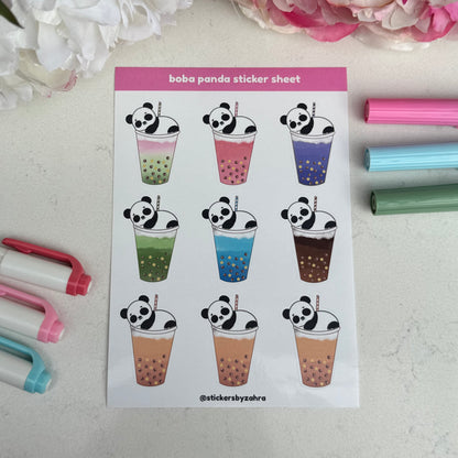 Boba Panda Sticker Sheet