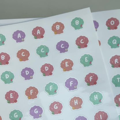 Shell Alphabet Sticker Sheet Set