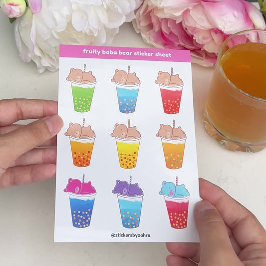 Fruity Boba Bear Sticker Sheet