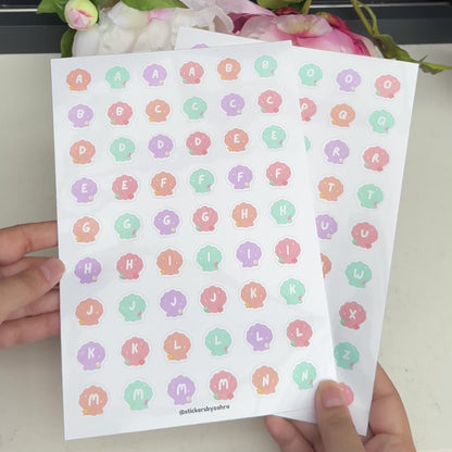 Shell Alphabet Sticker Sheet Set
