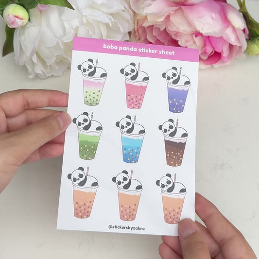 Boba Panda Sticker Sheet
